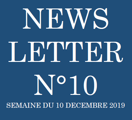 Newsletter N°10 - Semaine du 10 Décembre 2019 - Filao Avocats